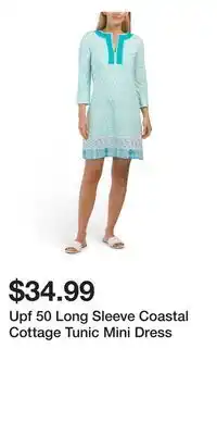 TJ Maxx Upf 50 Long Sleeve Coastal Cottage Tunic Mini Dress offer