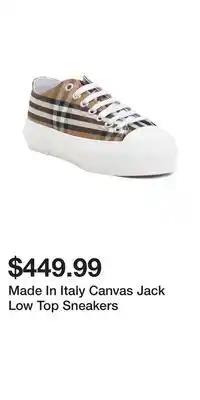 TJ Maxx Made In Italy Canvas Jack Low Top Sneakers offer