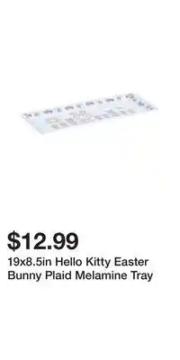 TJ Maxx 19x8.5in Hello Kitty Easter Bunny Plaid Melamine Tray offer