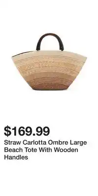 TJ Maxx Straw Carlotta Ombre Large Beach Tote With Wooden Handles offer