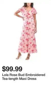 TJ Maxx Lola Rose Bud Embroidered Tea-length Maxi Dress offer