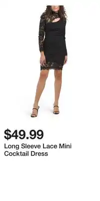 TJ Maxx Long Sleeve Lace Mini Cocktail Dress offer