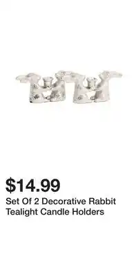 TJ Maxx Set Of 2 Decorative Rabbit Tealight Candle Holders offer