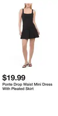 TJ Maxx Ponte Drop Waist Mini Dress With Pleated Skirt offer