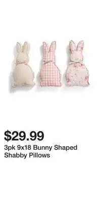 TJ Maxx 3pk 9x18 Bunny Shaped Shabby Pillows offer