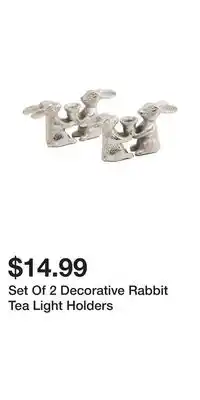 TJ Maxx Set Of 2 Decorative Rabbit Tea Light Holders offer