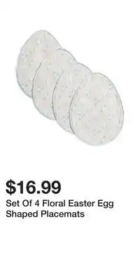 TJ Maxx Set Of 4 Floral Easter Egg Shaped Placemats offer