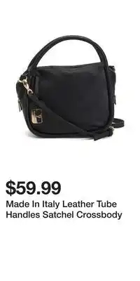 TJ Maxx Made In Italy Leather Tube Handles Satchel Crossbody offer