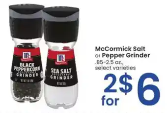 Albertsons McCormick Salt or Pepper Grinder offer