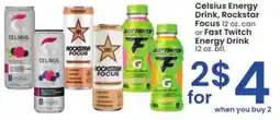 Albertsons Celsius Energy Drink and Rockstar Focus or Fast Twitch Energy Drink offer