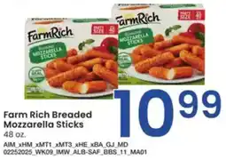 Albertsons Farm Rich Breaded Mozzarella Sticks offer