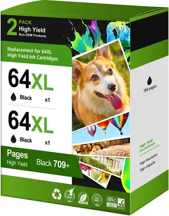 Walmart 64xl black ink cartridge compatible for hp 64 black ink cartridge for Envy Photo 7858 7855 7155 6255 offer