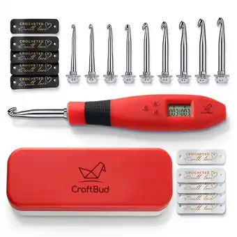 Walmart Craftbud Crochet Counter, Crochet Hook Set with Crochet Needles and Accessories, 23pc offer