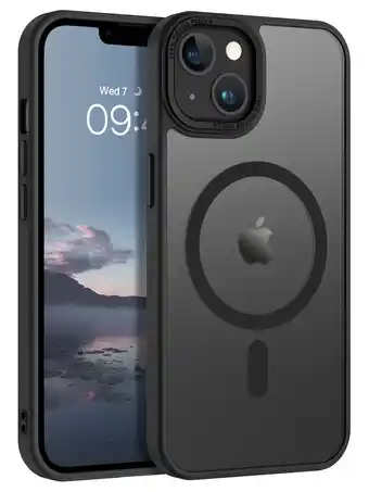 Walmart BENTOBEN Case for Iphone 13/14, 6.1 Slim Translucent Matte Magnetic Shockproof Cover, Black offer