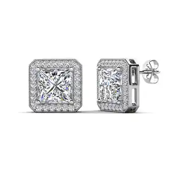 Walmart Cate & Chloe Norah 18k White Gold Plated Stud Earrings with Crystals for Women, Gift for Her offer