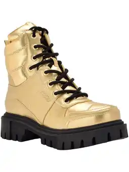 Walmart Guess Womens Tisley Metallic Ankle Combat & Lace-up Boots offer