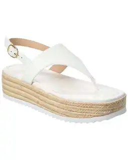 Walmart Stuart Weitzman Mel Leather Espadrille Flatform Sandal, 7.5, White offer