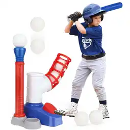 Walmart OROLIVING Toy Sports Equipment with Connector Pipie Baseballs Standing Tee, Plastic Purple offer