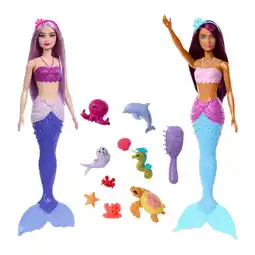 Walmart Barbie Mermaid Dolls 2-Pack with Sea Animals Including Dolphin, Otter, Seahorse & Ocean Accessories offer