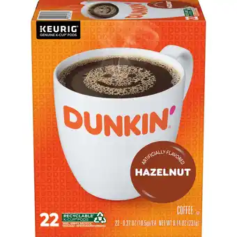 Walmart Dunkin' Hazelnut Flavored Coffee, K-Cup Pods, 22-Count Box offer