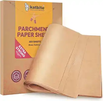 Walmart Katbite Heavy Duty Unbleached Parchment Paper for Baking, 12x16 inch, 200 Pcs offer