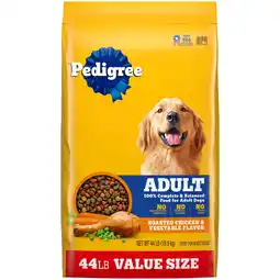 Walmart Pedigree Complete Nutrition Roasted Chicken, Rice & Vegetable Dry Dog Food For Adult Dog, 44 Lb Bag offer