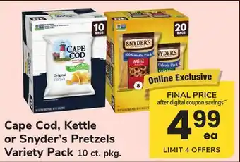 ACME Cape Cod, Kettle or Snyder's Pretzels Variety Pack offer