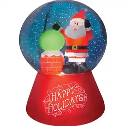 Walmart Gemmy Inflatable Santa Snow Globe Christmas LED Lighted Yard Decoration - 66 in offer