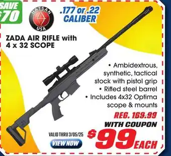 Big 5 Hatsan Zada Air Rifle with 4x32 Scope offer