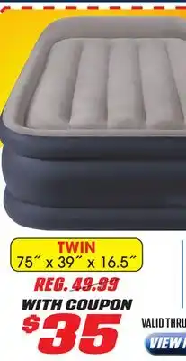 Big 5 Intex Twin 16.5 Deluxe Pillow Rest Dura-Beam Airbed with Built-In Electric Pump offer