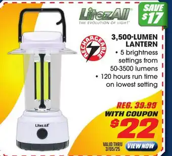 Big 5 LitezAll 3500-Lumen Rechargeable Lantern offer