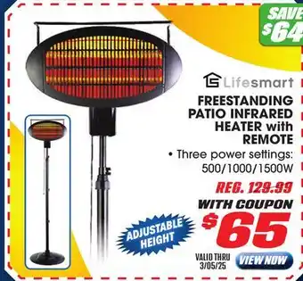 Big 5 Lifesmart Freestanding Patio Infrared Heater with Remote offer