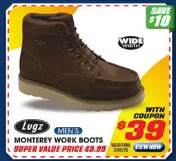 Big 5 Lugz Monterey Steel Toe Men's Wide Work Boots offer