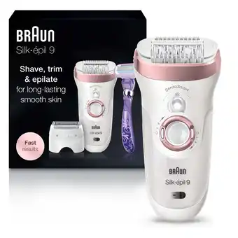 Walmart Braun Silk-epil 9 9-870 Epilator for Women for Long-Lasting Hair Removal, White/Bronze offer