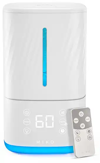 Walmart Miko Humidifier Cool & Warm Mist, Ultrasonic, Water Filter, Essential Oils, Smart Remote Control offer