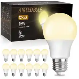 Walmart DAYBETTER A19 LED Light Bulbs, 100W Equivalent,2700K Soft White, 15W 1500 Lumens,E26,12 Pack offer