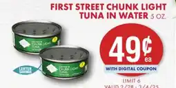 Smart & Final FIRST STREET CHUNK LIGHT TUNA IN WATER offer