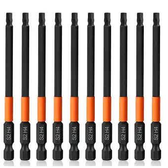 Walmart 10pcs H4 Hex Driver Set, 1/4 Inch Hex Bits Set, 100mm Magnetic Hex Shank Allen Key Drill Set offer