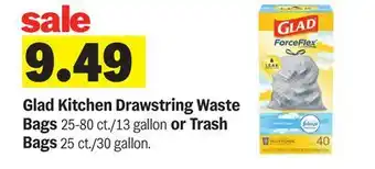 Meijer Glad Kitchen Drawstring Waste Bags 25-80 ct./13 gallon or Trash Bags 25 ct./30 gallon offer