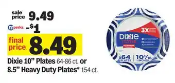 Meijer Dixie 10 Plates 64-86 ct. or 8.5 Heavy Duty Plates* 154 ct offer