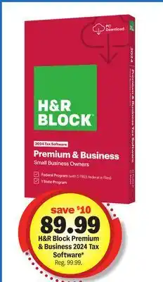 Meijer H & R Block Premium & Business 2024 Tax Software offer