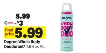 Meijer Degree Whole Body Deodorant offer