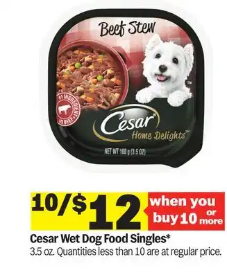 Meijer Cesar Wet Dog Food Singles offer