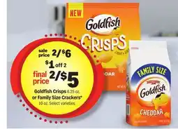 Meijer Goldfish Crisps 6.25 oz. or Family Size Crackers* 10 oz offer