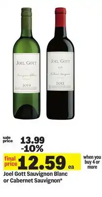 Meijer Joel Gott Sauvignon Blanc or Cabernet Sauvignon offer