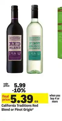 Meijer California Traditions Red Blend or Pinot Grigio offer