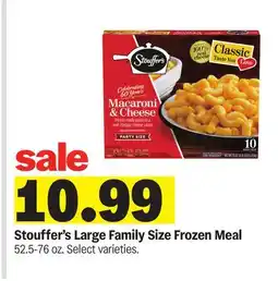 Meijer Stouffer's Large Family Size Frozen Meal offer