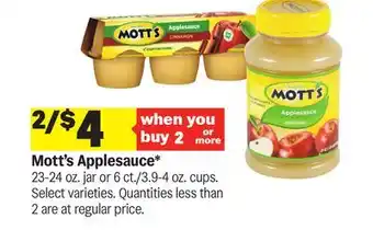 Meijer Mott's Applesauce offer