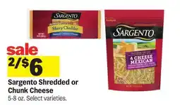 Meijer Sargento Shredded or Chunk Cheese offer