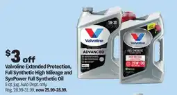 Meijer Valvoline Extended Protection, Full Synthetic High Mileage and SynPower Full Synthetic Oil offer